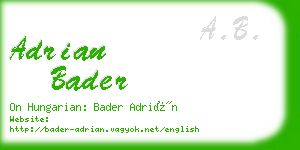adrian bader business card